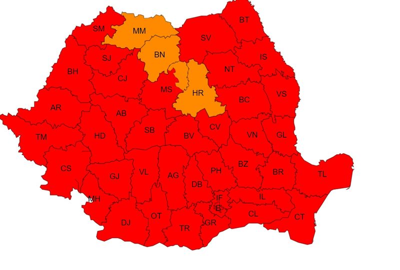 cod rosu canicula, anm, temperaturi ridicate 