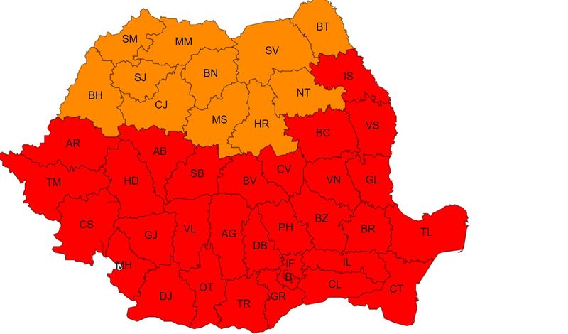 cod rosu canicula, anm, temperaturi ridicate 