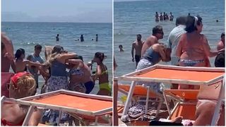 VIDEO Bătaie pe plajă pentru un șezlong. Două femei s-au încăierat pentru un loc cât mai aproape de mare