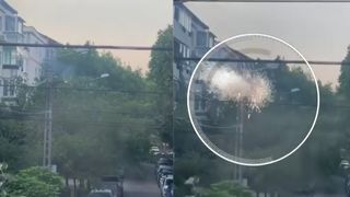 VIDEO Canicula face ravagii &icirc;n Timișoara. Cablurile de pe un st&acirc;lp de electricitate au explodat ca un foc de artificii