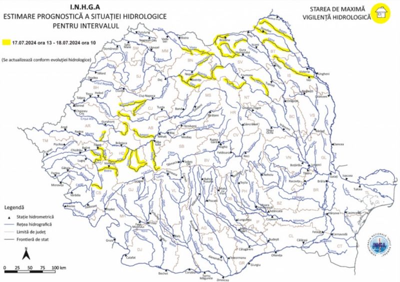 inundatii, cod galben, avertisment meteorologi 