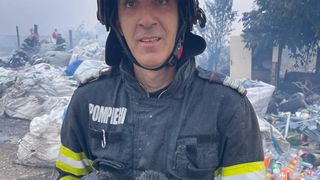 pompieri, incendiu gorj, caini, pui caine 
