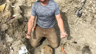 Paleontologul Jason Cooper, la momentul descoperirii sale