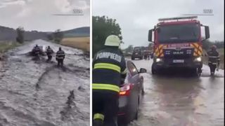 Fenomene meteorologice extreme &icirc;n același loc, doi ani la r&acirc;nd! Mai multe mașini au fost rase de viituri