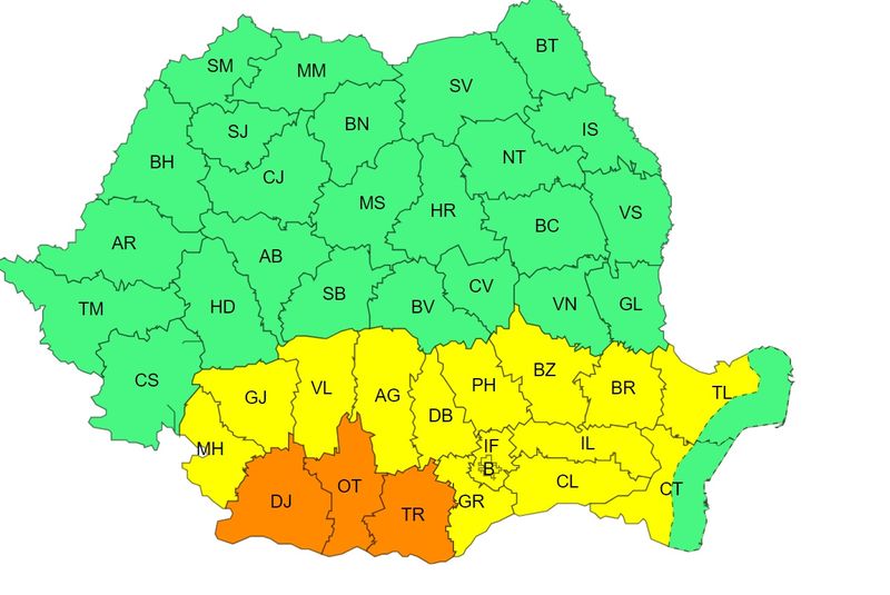 furtuni, canicula, cod portocaliu, cod galben 