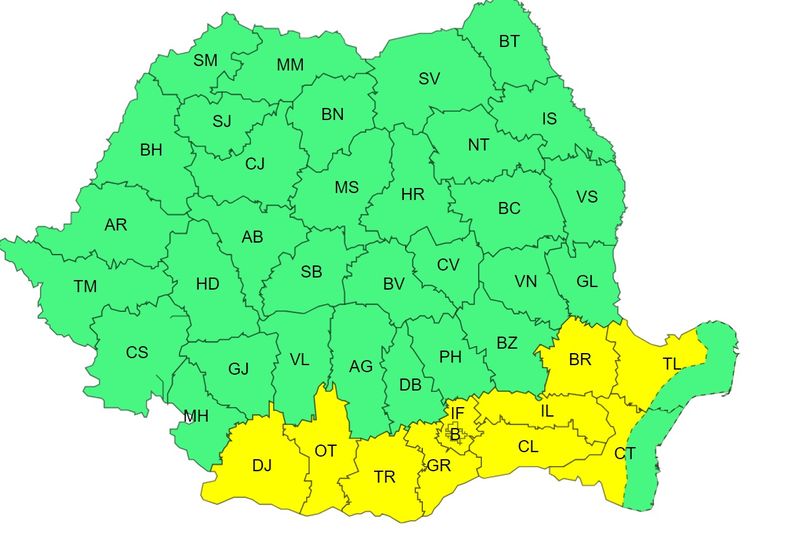 ploaie torentiala, meteorologi, cod galben, canicula 