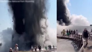 VIDEO Erupție de proporții în Yellowstone! Turiștii au fugit unde au apucat 