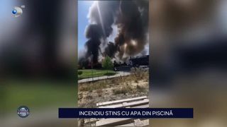 VIDEO Incendiu stins cu apa din piscină, la un cunoscut restaurant din Horezu. O t&acirc;nără a ajuns la spital