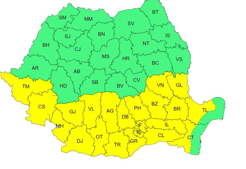 canicula, cod galben, anm, cod portocaliu 