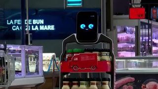 VIDEO Roboți printre raioane! C&acirc;ntă &icirc;n supermarket și le prezintă oamenilor produsele