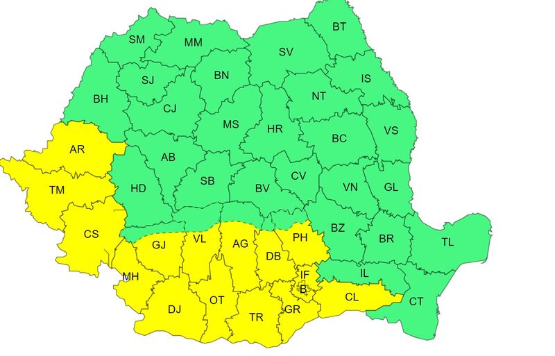 canicula, cod galben, avertisment meteo