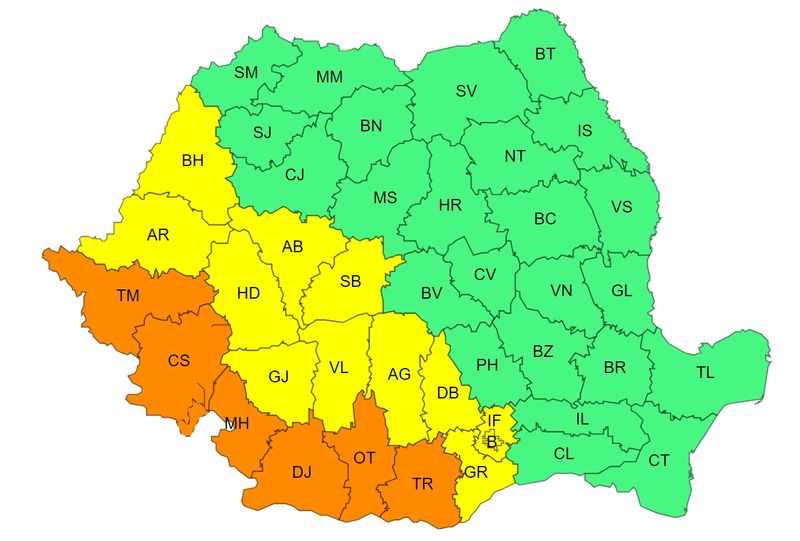 Canicula în România, miercuri 14 august