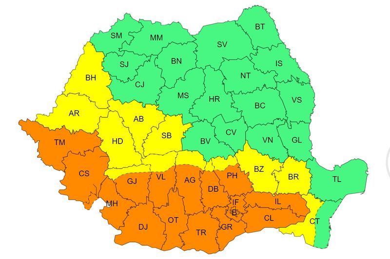 Avertizare ANM pentru marți, 13 august