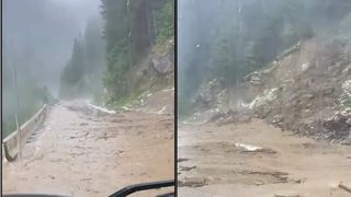 VIDEO Drumul blocat din cauza furtunii! Meteorologii anunță că pe timpul serii pot avea loc fenomene extreme