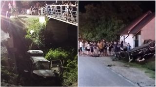 O tânără s-a răsturnat cu mașina după pod, după ce s-a ciocnit cu un alt autoturism. Momentul tragediei din Matca a fost surprins de camerele de supraveghere