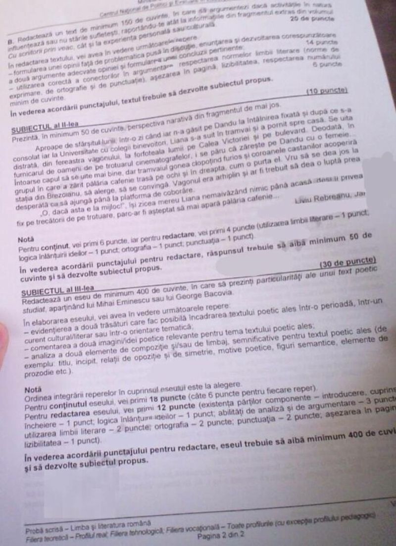 subiecte romana bac august 2024 pag 1