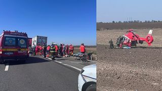 VIDEO A fost activat PLANUL ROȘU! Accident cumplit l&acirc;ngă Constanța: Microbuz plin cu turiști, lovit de TIR