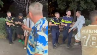 VIDEO Scandalagiii s-au luat la tr&acirc;ntă cu polițiștii! Imobilizarea s-a dovedit a fi un lucru dificil pentru oamenii legii