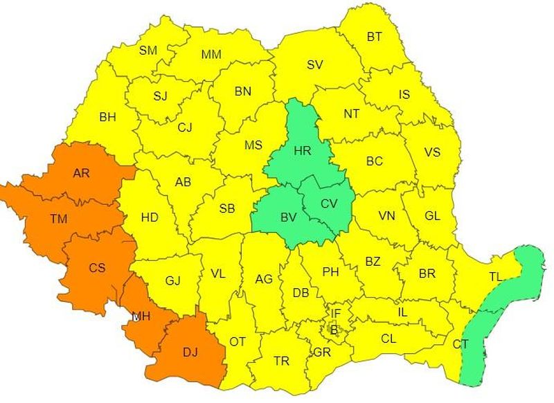 cod portocaliu, cod galben, vreme toamna 2024