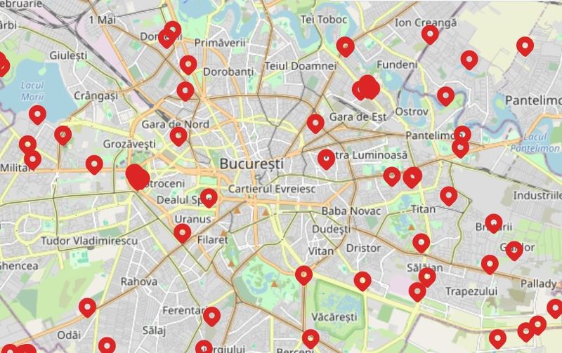 Harta ambroziei din București