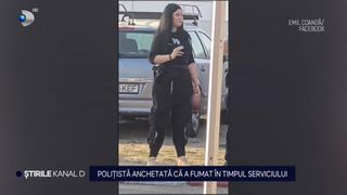 VIDEO Polițistă din Roșiorii de Vede, anchetată că a fumat &icirc;n timpul programului. Imaginile au ajuns virale pe internet