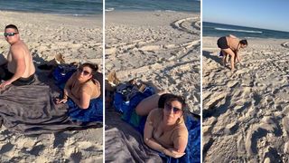 VIDEO Momentul &icirc;n care o gravidă &icirc;n 9 luni &icirc;și prinde soțul cu amanta la plajă: Trebuie să nasc peste două săptăm&acirc;ni