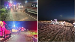 Doi tineri au fost scoși fără viață dintre fiarele mașinii, iar șase persoane au ajuns la spital. Accident macabru pe DN 28, în județul Brăila