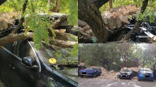 VIDEO Mai multe mașini, zdrobite după ce un zid al Conacului Dudești din Capitală s-a prăbușit. Cel puțin 9 vehicule sunt grav avariate