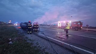 incendiu satu mare, sofer beata, masina in flacari 