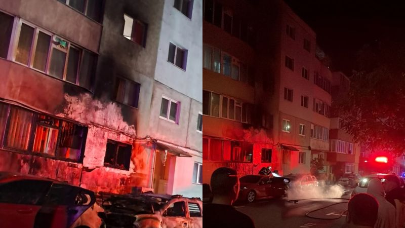 incendiu brasov, incendiu provocat, masini arse 