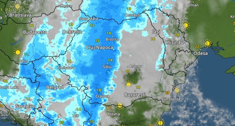 Ciclonul intră în România prin vestul țării