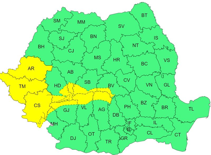 anm vremea Cod galben de ploi și vânt