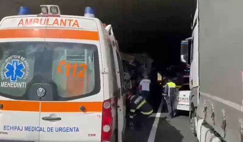 accident mehedinti, tir, sofer incarcerat 