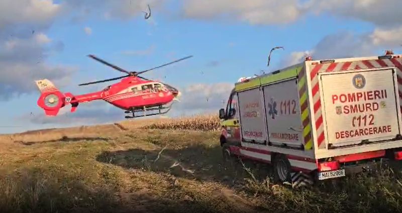 timis, accident grav, utilaj agricol 