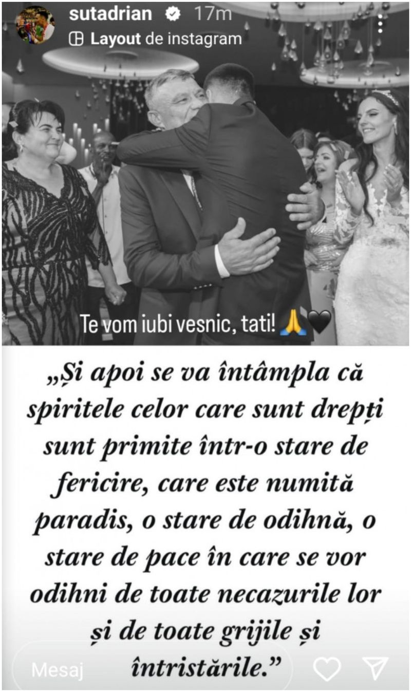 Mesajul trist postat de Adrian Șut după pierderea tatălui