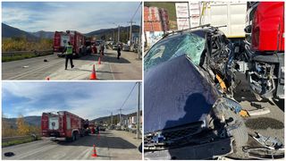 O autospecială de pompieri, aflată &icirc;n misiune, implicată &icirc;ntr-un accident &icirc;n Neamț. Un bărbat a murit pe loc