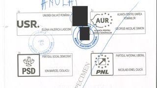 Buletinul de vot la alegerile prezidențiale din 24 noiembrie 2024