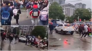VIDEO O mașină a spulberat o mulțime de elevi, în fața unei școli. Peste tot se auzeau strigătele victimelor: "Ajutor, ajutor!"