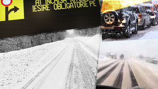 VIDEO Cod roșu de vreme rea, în România: Mașini blocate, porțiune de autostradă închisă! Regiunile afectate de vânt și viscol