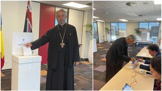 El este părintele Mihai, primul rom&acirc;n care a votat &icirc;n diaspora, la secția din Noua Zeelandă: "Ne rugăm ca cei aleși să fie casnici ai lui Dumnezeu"