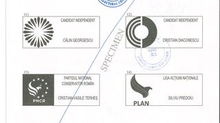 Buletinul de vot la alegerile prezidențiale din 24 noiembrie 2024