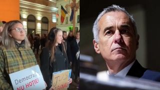 VIDEO Alegerile care scindează România! Sute de persoane protestează la București împotriva lui Călin Georgescu