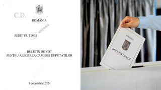 Buletin de vot alegeri parlamentare 2024 Timiș - Camera Deputaților și Senat. Lista candidaților și partidelor