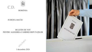 Buletin de vot alegeri parlamentare 2024 Bacău - Camera Deputaților și Senat. Lista candidaților și partidelor