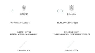 Buletin de vot parlamentare 2024 pentru București - SPECIMEN pentru Senat și Camera Deputaților