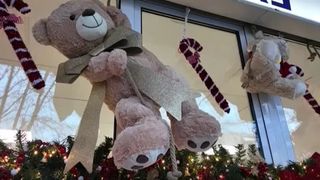 VIDEO Doi tineri din Capitală au prădat decorul unei cofetării. Hoții au plecat cu ursuleții de pluș  