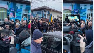 VIDEO Călin Georgescu, la secția de vot din Mogoșoaia! Zeci de persoane s-au îmbulzit să-l vadă: "Georgescu președinte!"