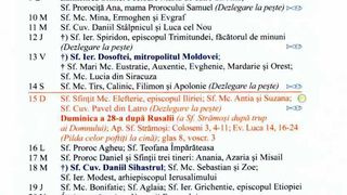 Calendar ortodox decembrie 2024