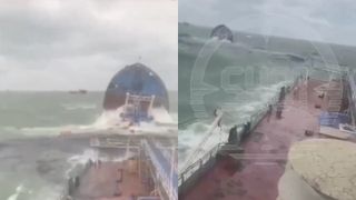 VIDEO Tragedie în Marea Neagră! O furtună violentă a despicat un petrolier rusesc și a ucis un marinar