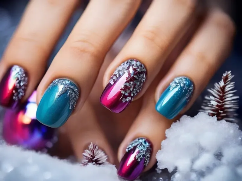 Modele de unghii de Crăciun 2024